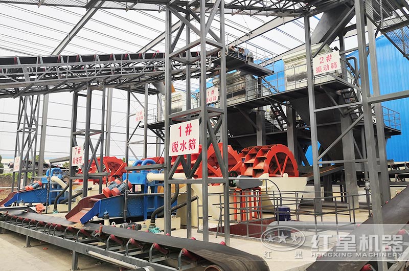 水洗砂生產工藝流程 設備及現場視頻