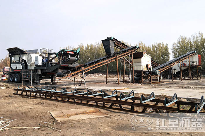 紅星全自動(dòng)大理石石子加工設(shè)備安裝現(xiàn)場(chǎng)