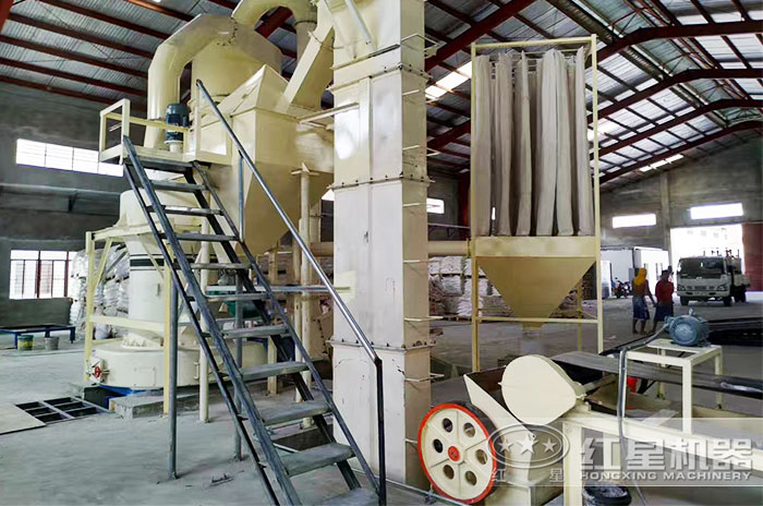 剛剛落成的小型磨粉加工現場