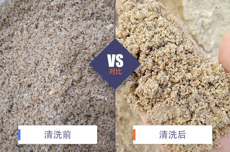 機制砂清洗前后對比 機制砂清洗前后對比