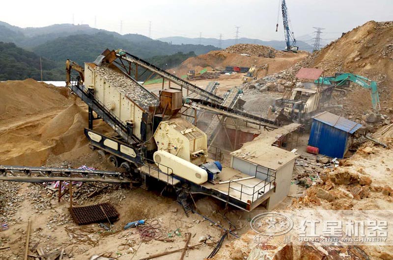 移動制砂生產(chǎn)現(xiàn)場
