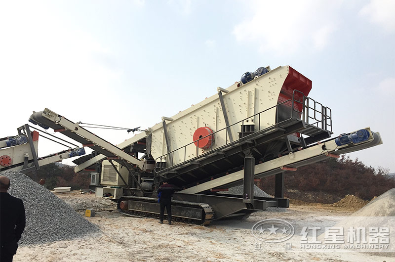 移動式建筑垃圾混凝土制砂機生產(chǎn)現(xiàn)場